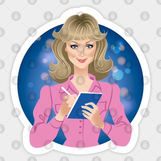 Diane Chambers Sticker by AlejandroMogolloArt